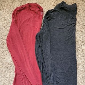 Two GapFit Breathe long sleeve tees